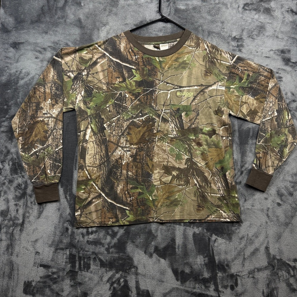 Ranger Camo Pocket T-Shirt Mens 2XL Brown Realtree Advantage Timber Long Sleeve